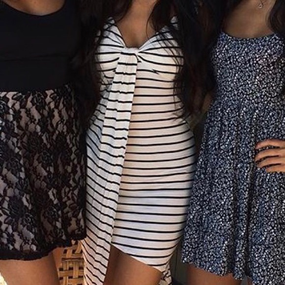 Form Fitting Striped Dress - Picture 2 of 6